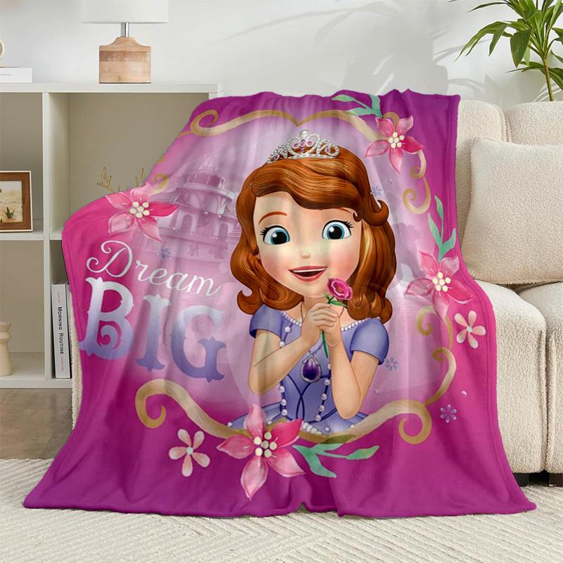 1PC Princess Sofia Flannel Blanket Gift, Suitable for Both Men And Women, Soft Ideal for Beds And Sofa, Birthday Or Christmas Gift