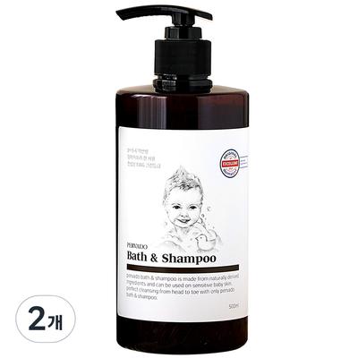 Pervado Bath & Shampoo Baby All-in-One Cleanser для мытья головы и ног, большой объем, 500 мл, 2 шт.