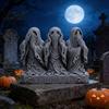 Художественная статуэтка призрака, 3D-печатная фигурка, Не видеть, не слышать, не говорить зла, Готические элементы декора для дома, Хэллоуинский настольный орнамент для дома, Офисный декор стола