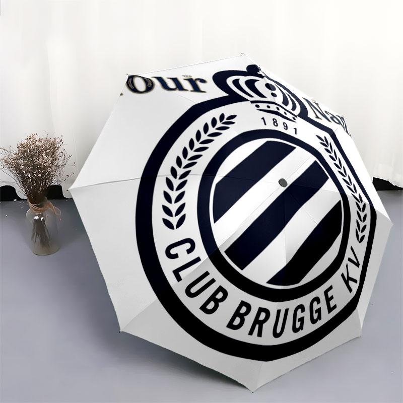 1 PC Automatic Folding Umbrella - Club Brugge KV Custom Name Pattern, Portable & Foldable Design with 8 Ribs, Christmas Birthday Gifts