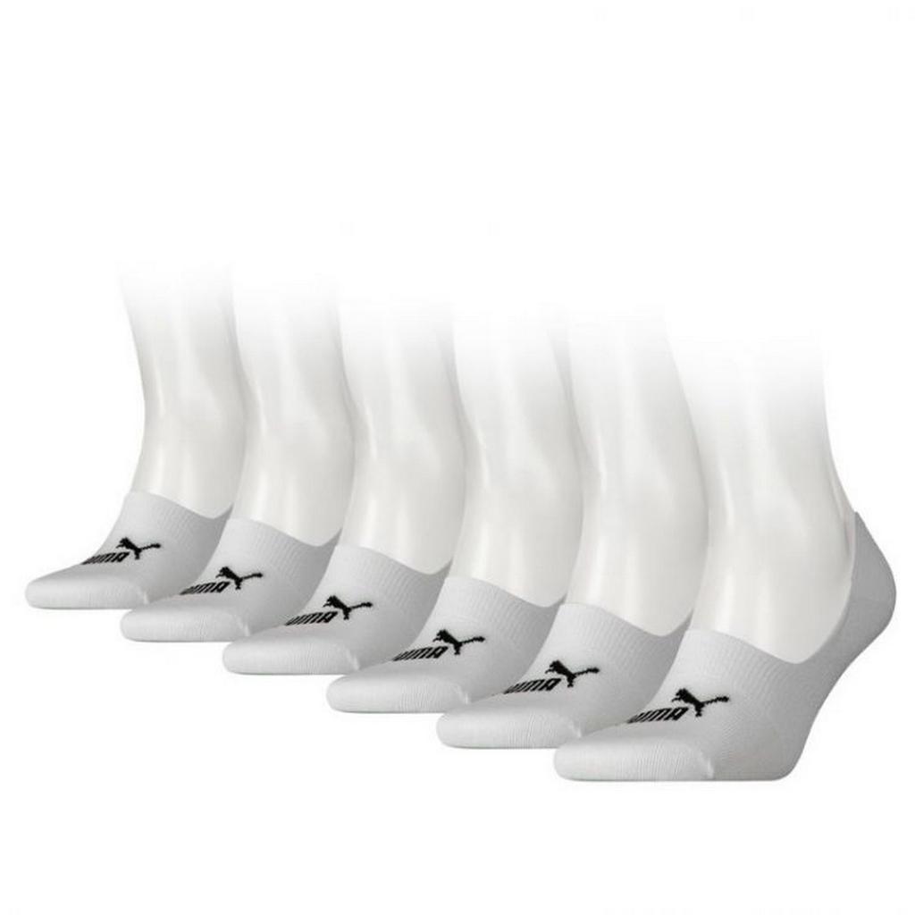 Puma ELEMENTS FOOTIES 6-PACK unisex socks white 90798302 size 35-38