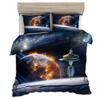 Cosmic Star Planet Astronaut 3D Digital Printed Bed Three-Piece Kit