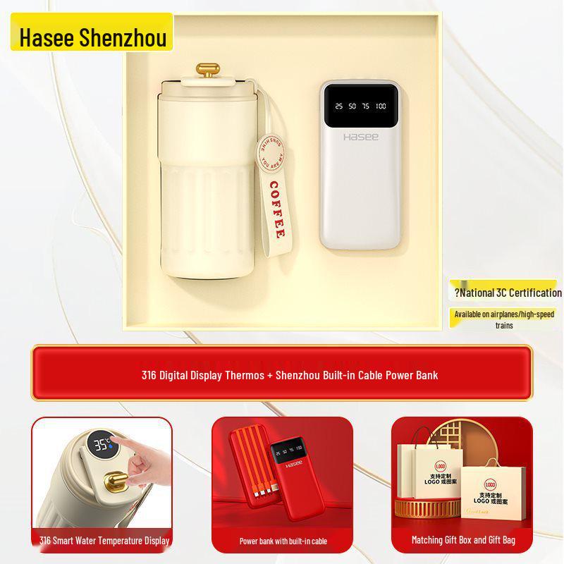 Подарочный набор с зонтом-чашкой: Фирменные сувениры для бизнеса с пауэрбанком и наградами за пожаротушение.