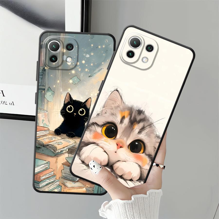 Чехол для Xiaomi Mi 13 Lite 14 11 12X 12T Pro 11T 12 10T Funda Чехол для телефона Мультяшный кот