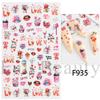 Nail Art Stickers, Romantic Valentine'S Day Love Cartoon Panda Love Adhesive Nail Stickers