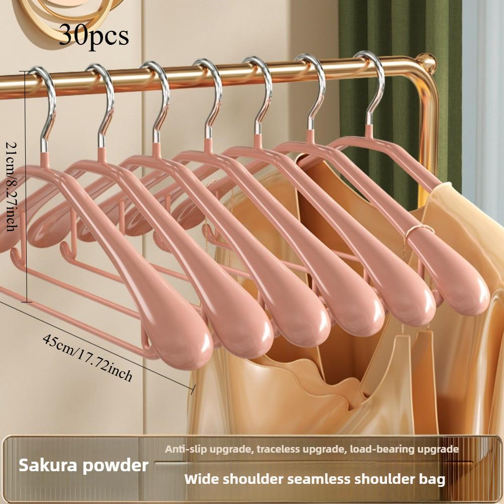 3 шт./5 шт./10 шт./30 шт./50 шт. бесшовная вешалка с широкими плечиками, противоскользящая, высокая грузоподъемность, подходит для сухого и влажного использования