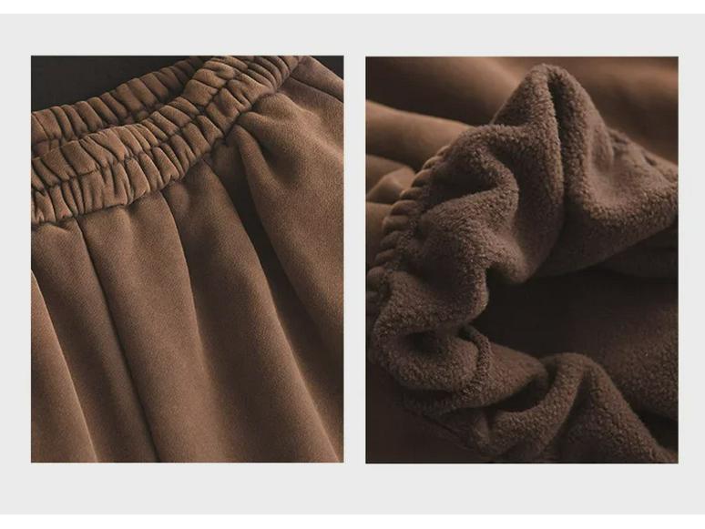 Женские зимние повседневные плюшевые спортивные штаны 2024 года — художественное плетение, мягкие, теплые, утолщенный дизайн