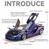 1:Модель автомобиля Lambor LP770 Масштаб 18 Игрушка Металлический литой под давлением Транспортное средство с амортизаторами Звук Свет Модели суперкаров Подарки для детей