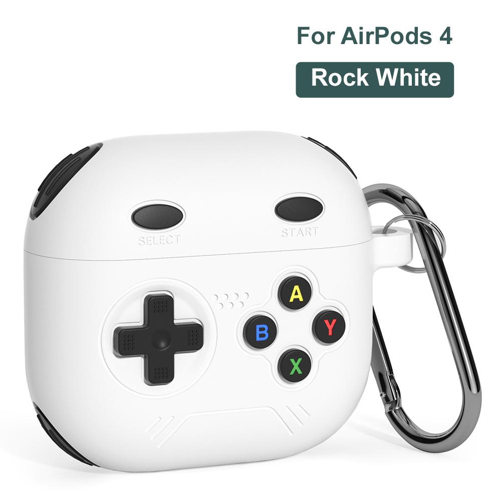 Silicone Case For Apple AirPods Pro 4 3 Shockproof Protective Cover Support Wired & Wireless Charging with Anti-Lost Carabiner