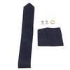 8cm Men Necktie Set Blue Gold Ring Stylish Comfortable Skin Friendly with Cufflinks Handkerchief