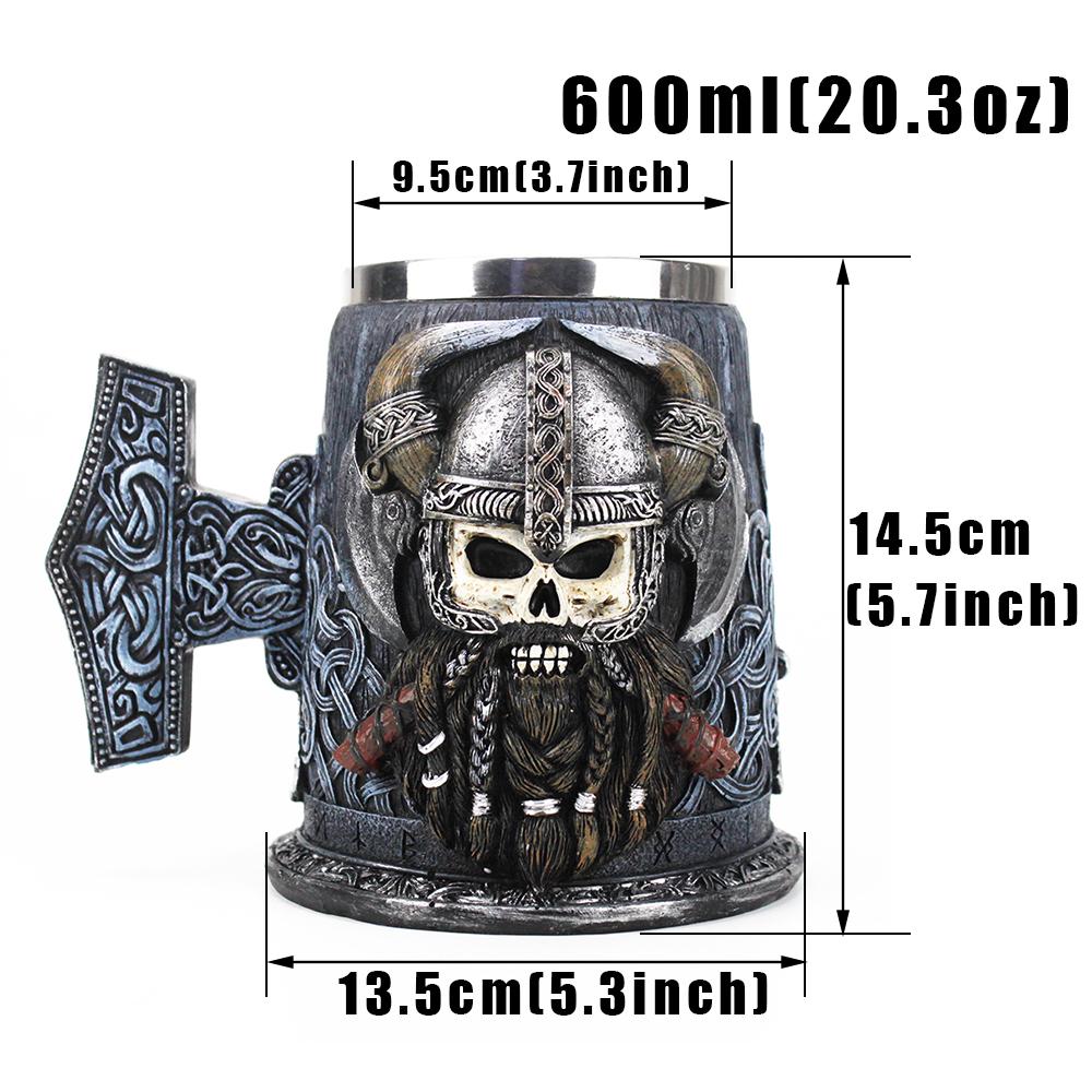 600 мл кружка универсальная Danegeld кружка Viking уникальный дизайн кружки нержавеющая сталь вставка смола пивная кружка вечеринка Хэллоуин подарок