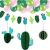 6 шт. Кактус Сотовый шар Украшения для вечеринки Бумажное настенное украшение для дня рождения, свадьбы, тематической вечеринки