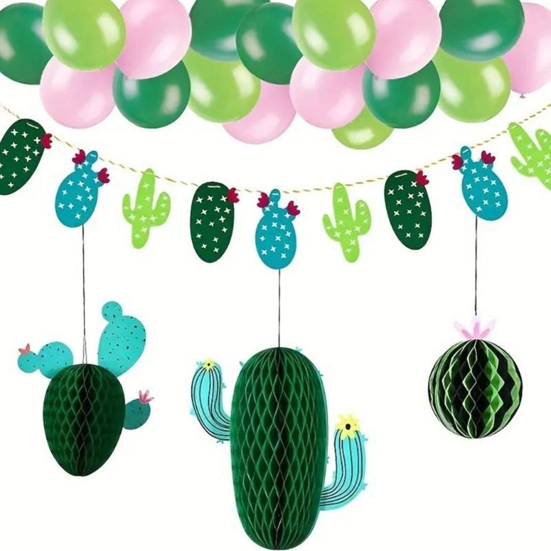 6 шт. Кактус Сотовый шар Украшения для вечеринки Бумажное настенное украшение для дня рождения, свадьбы, тематической вечеринки