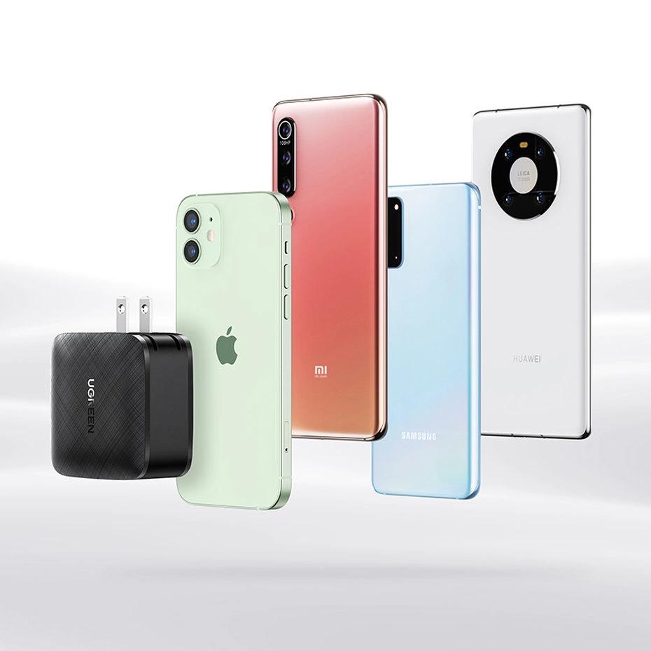 Ugreen Настенное зарядное устройство, 2 порта USB, тип C, 66 Вт, Power Delivery 3.0, быстрая зарядка 4.0+, черный (CD216)