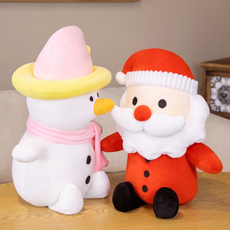 Short Plush Toy Cute Santa Claus Snowman Doll Child Comfort Pillow Christmas Gift For Boys Grils
