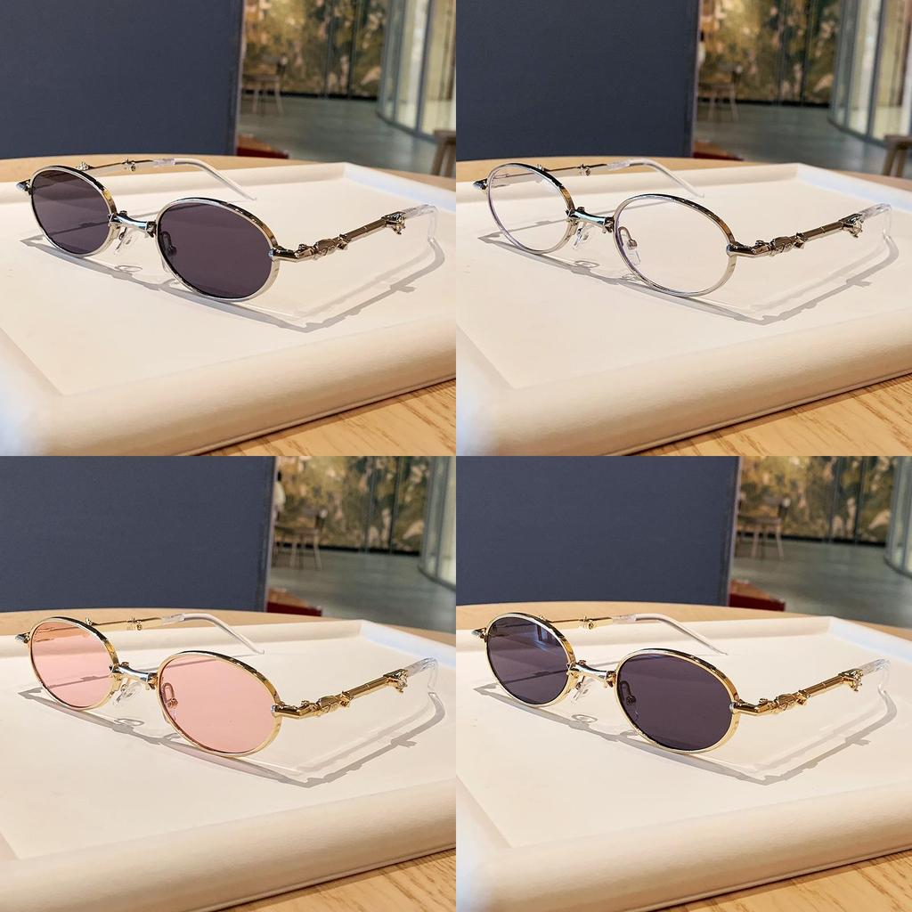 Fashion Oval Frame Sun Protection Glasses With Uv400 For Casual Women