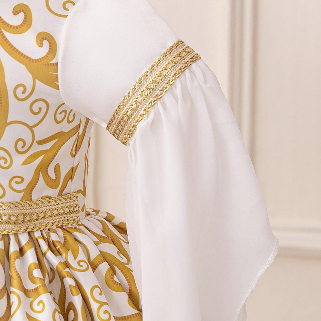 Вечернее платье принцессы-мусульманки с Ближнего Востока для малышей - Дизайн в стиле пэчворк белого цвета