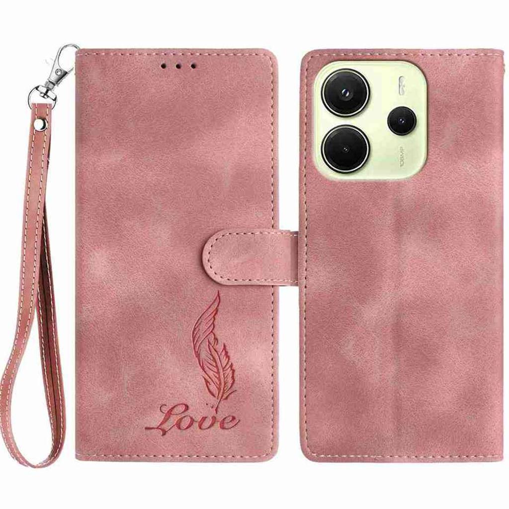 Кошелек-чехол с откидной крышкой с тисненым узором и перьевой ручкой для Redmi Note 14/Note 12/13C/14C/Xiaomi 14T,Xiaomi 11T,13 Lite,Mi 11 Lite,Poco X6...(8-цветный)