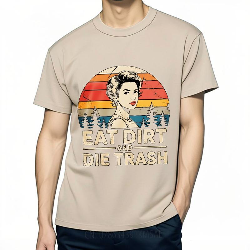 Casual tshirt Adult For Unisex Crew Neck t shirt Daily Wear Retro Sunset Women Forest Text Hiphop Unisex Top tees summer Unisex tees