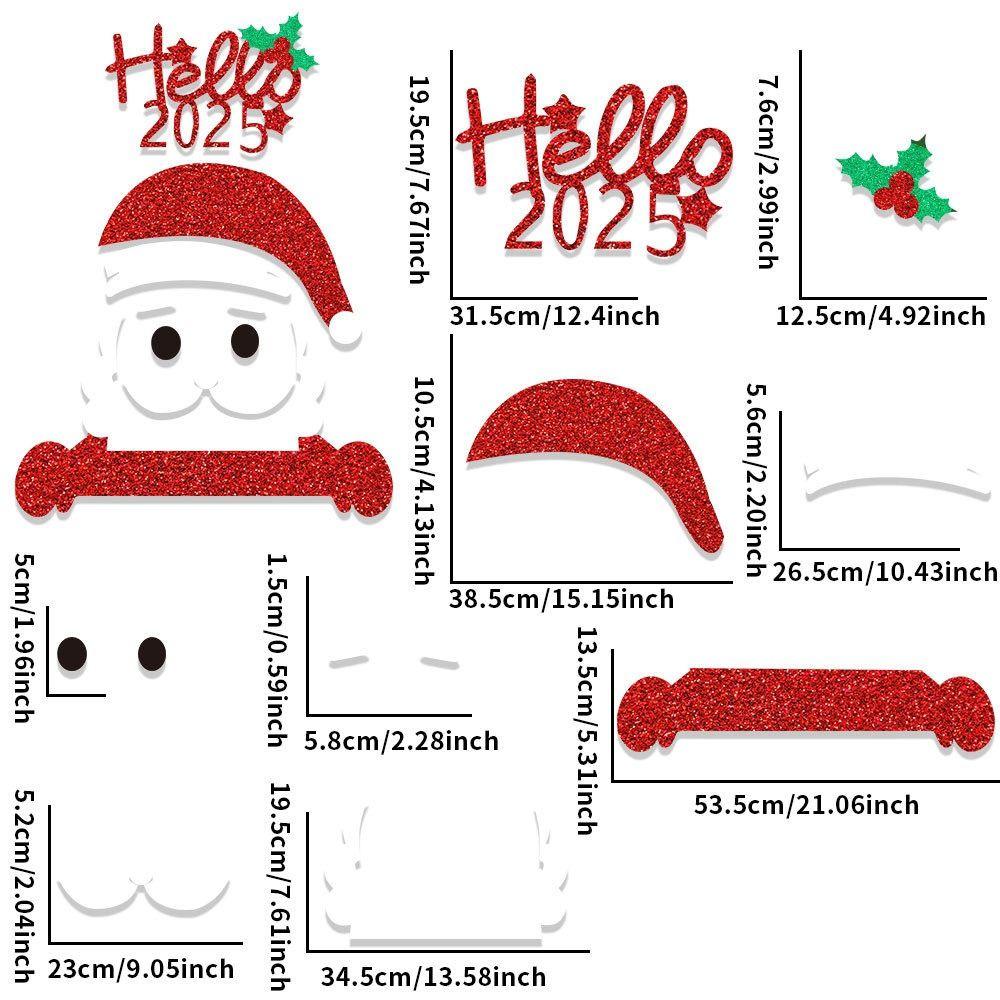 Non-woven Christmas Door Stickers Removable Creativity Wall Sticker Party Decor Festival Supply Window Static Stickers Christmas