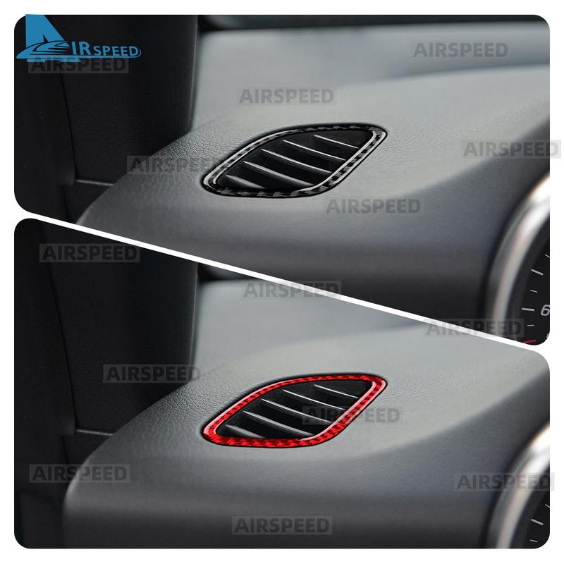 For Mercedes Benz SLK R172 2011-2016 SLC 2016- Car Dashboard Side Air Vents Panel Real Soft Carbon Fiber Trim Sticker