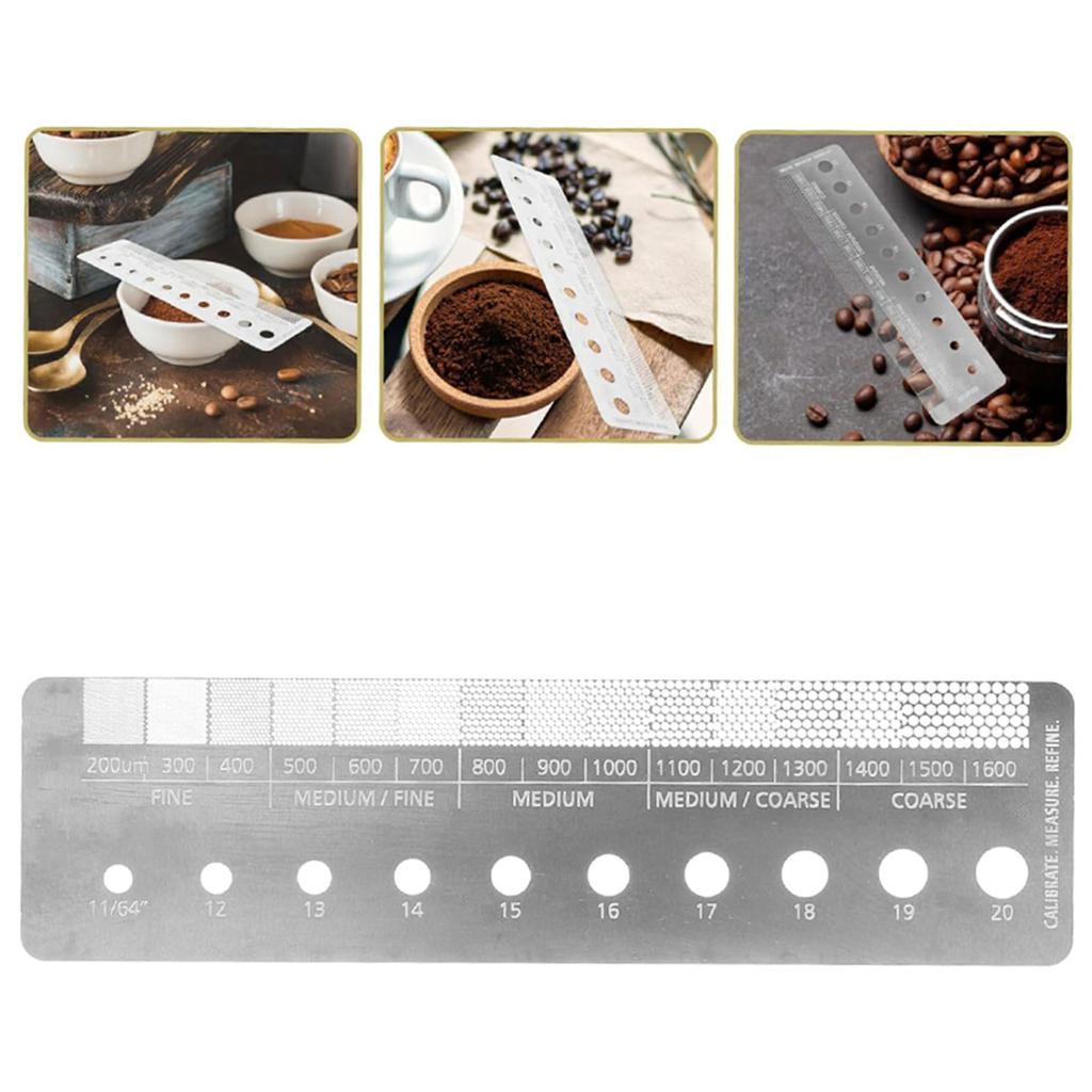 Coffee Measuring Ruler Coffee Grind Size Ruler Stainless Steel Material Coffee Bean Grinder Accessories Measuring Tools