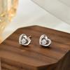 Gentle Style Love Earrings Small and Exquisite Temperament Diamond-inlaid Earrings To Give Your Girlfriend A Gift