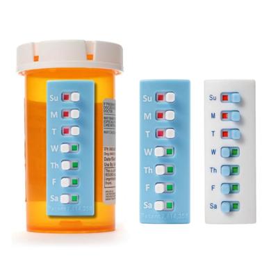 Напоминание о приеме таблеток и инструмент для отслеживания Многоразовый Отклеивающийся Наклейка Лекарство Лекарство для питомца Напоминание Трекер с воскресенья по субботу Прикрепите к вашей бутылке для путешествий