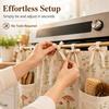 Functional Window Dressing Oven Curtain with Pockets, Dustproof Durable Polyester Hanging Drape, Dust Proof Kitchen Drapes Easy Wash Decorative Shade