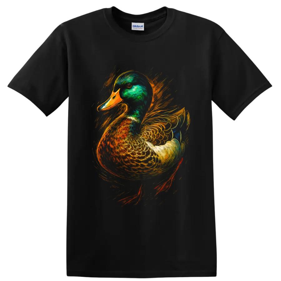 Mallard Duck T Shirt Colorful Realistic Wildlife Waterfowl Art Graphic Tee Print