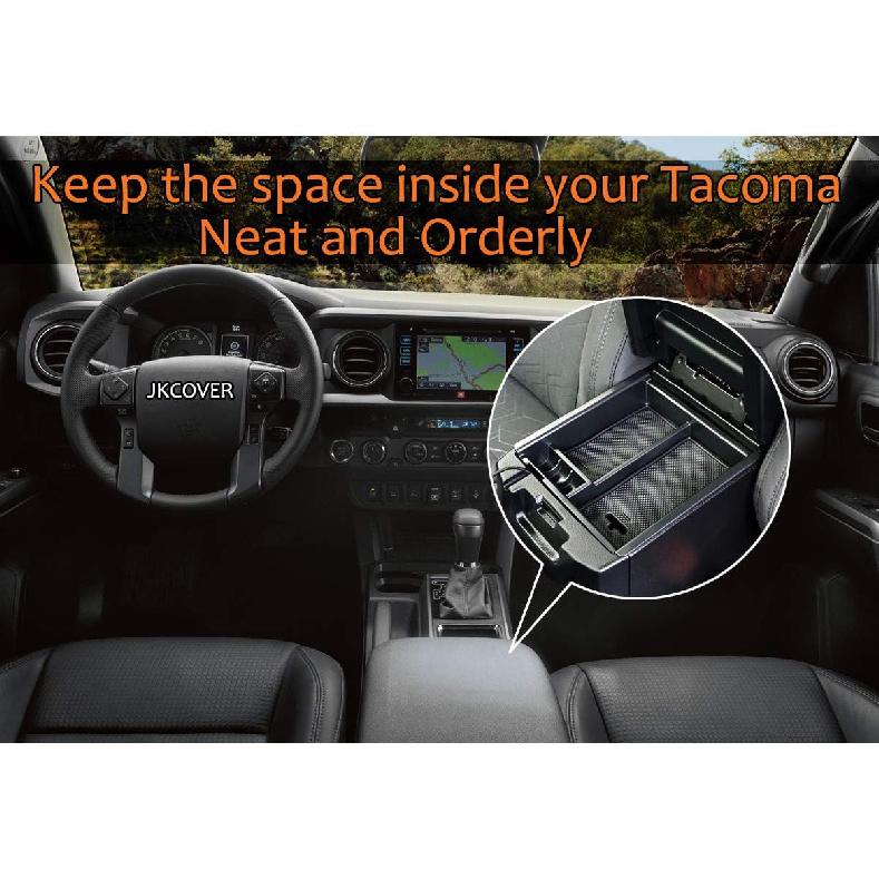 JKCOVER Center console accessory storage box compatible with Toyota Tacoma 2016 2017 2018 2019 2020 2021 2022 2023,ABS Material box inserted into