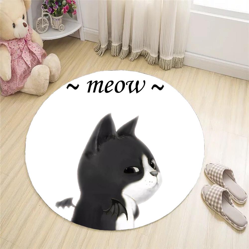 Напольный коврик с изображением головы животного, круглый коврик для домашних животных, милый ковер для спальни, гостиной, корейский стиль, коврик для стула, детские ковры