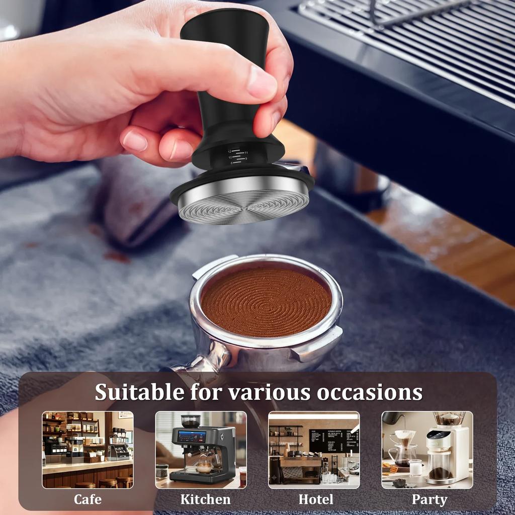 Темпер для эспрессо 304 нержавеющая сталь 51 мм Темпер для кофе с весами 30 фунтов Ручной пресс Инструмент для прессования кофе бариста С фильтровальной бумагой