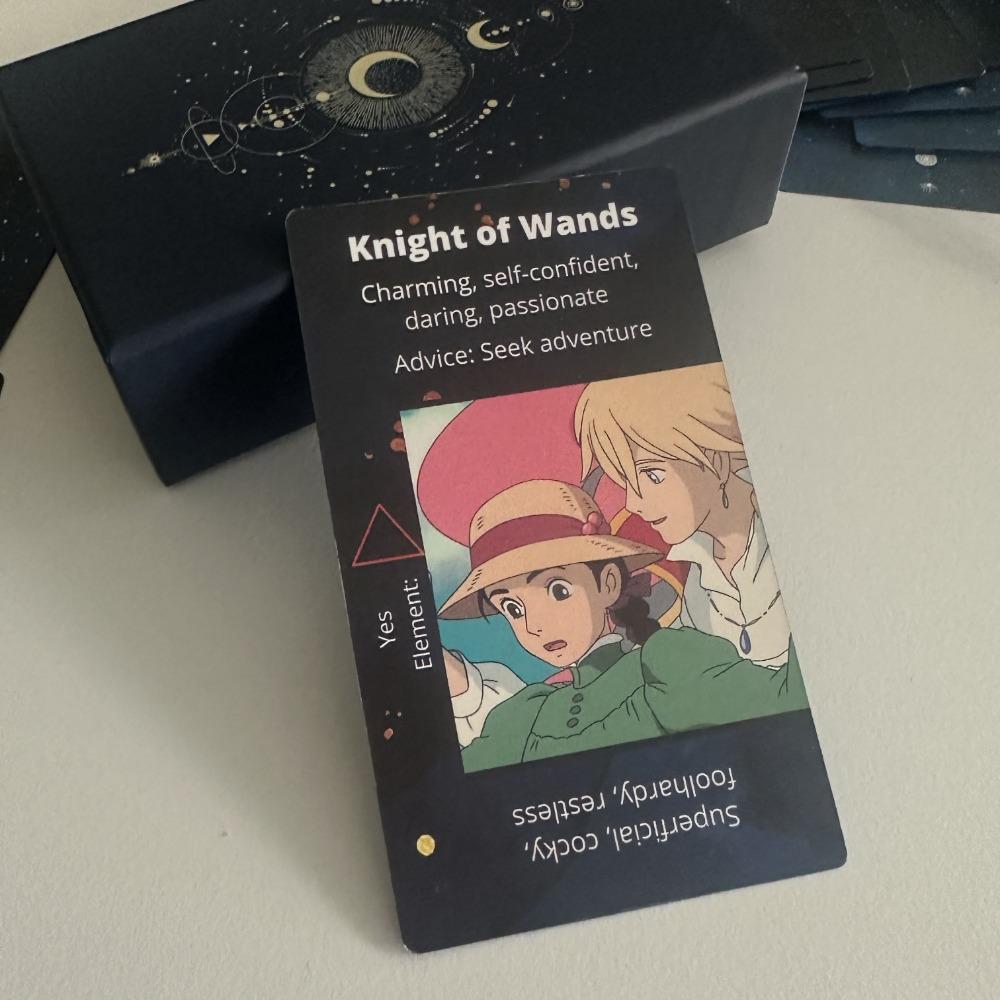 H.ER Tarot японская аниме-тематика 78 шт. карт по мотивам «Ходячего замка» в стиле Ghibli Положительные и отрицательные ключевые слова 12*7 см