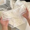 Girls Mid Waist Sweet Flower Student Lace Edge Pure Cotton Crotch Breathable Bow Briefs Underwear