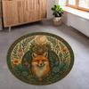 Круглый ковер с тигром, лисой, гепардом, совой, ковер с растительным узором и мандалой, декоративный напольный коврик для гостиной, спальни
