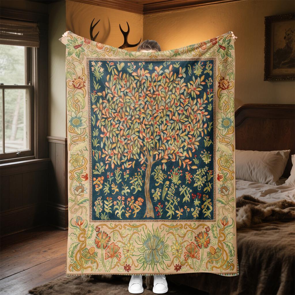 1pc Tree of Life in Medieval Belgium blanket, al season lightweigh Poster blanket home office outdoor nap multifunc Poster blanketional blanket