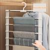 Stainless Steel Pants Hanger Magic Foldable Trouser Rack For Save Wardrobe Space Ladder Hangers Closet Organizer
