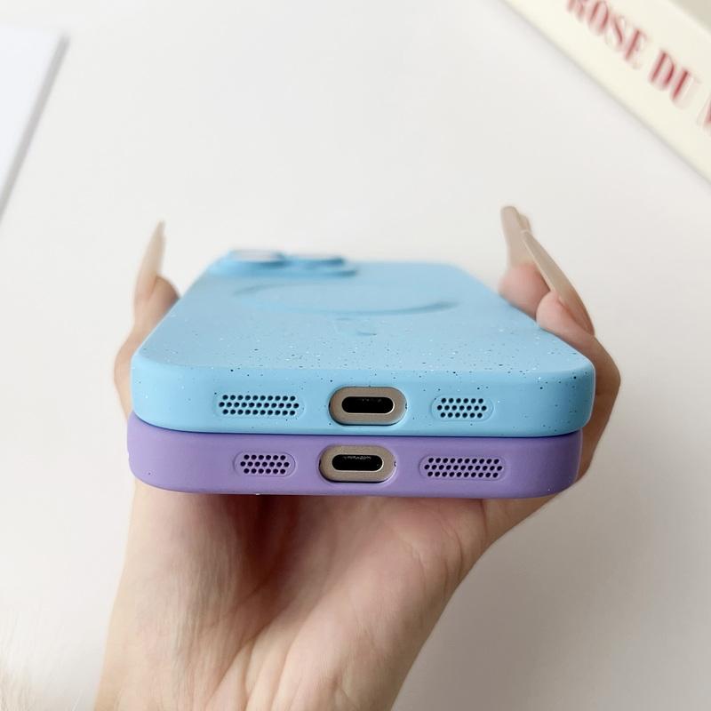 Тонкий магнитный чехол для телефона с принтом в горошек для iPhone 16 Pro Max 15 Plus 14 Pro 13 12 11 для Magsafe Матовая противоударная защитная пленка для объектива Мягкая задняя крышка из ТПУ