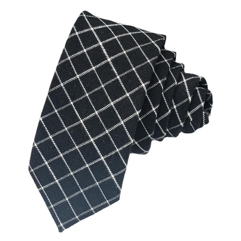 6cm Retro Black & Gray Narrow Men’s Fashion Tie - Korean Style