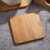 Set of 6 Natural Bamboo Coasters, Cup Pads, and Cup Mats with Bamboo Storage Case. Insulated, Quick-Drying, Non-Slip, 9.5cm x 9.5cm.