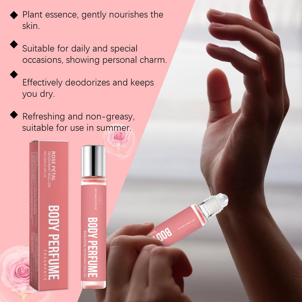 Women's Pheromone Perfume, Rose Body Perfume Roller Perfume, Refreshing Roller Perfume, Long-lasting Vitality, Perfume Women's Portable Perfume 10ml