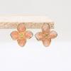White Flower Stud Earrings Gold Trim Enamel Petals For Daily Wear Weddings Gifts
