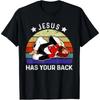 Brazilian Jiu Jitsu Tshirt Funny Jesus Has Your Back T-Shirt Humorous Jiu-jitsu Sports Tops Men Women Crewneck Cotton Tees