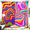 2Panel Semi-blackout Curtains 2024 New Color Wave Geometric Abstract Curtains Room Curtains Custom Cartoon Kitchen Short Cortina