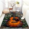 Daisies and Guitar Pattern Carpet for Bedroom Living Room Bedside Sofa Floor Mat Modern Home Decor Area Rug for Gifts