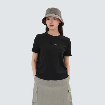 Ribbed Women's Regular Fit Short Sleeve T-Shirt Black (S25MWFTS39)