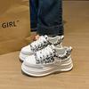 Spring Little White Shoes New Korean Version Ins Female Students Platform Heightening Sports Board Shoes Casual Shoes