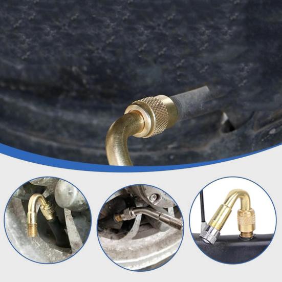 Tire Valve Extension Set 45 90 135 Degree Angled Adaptors for Car Motorcycle Bike Universal Inflator Nozzle Extenders