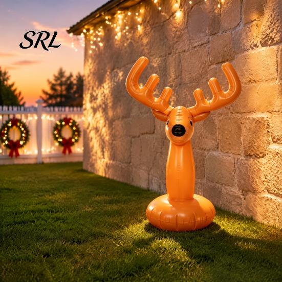 Family Christmas Games Inflatable Reindeer Antler Ring Toss Game, Themed Party Holiday Gift for Boys Girls Props, Indoor Outdoor Fun Kids Adults